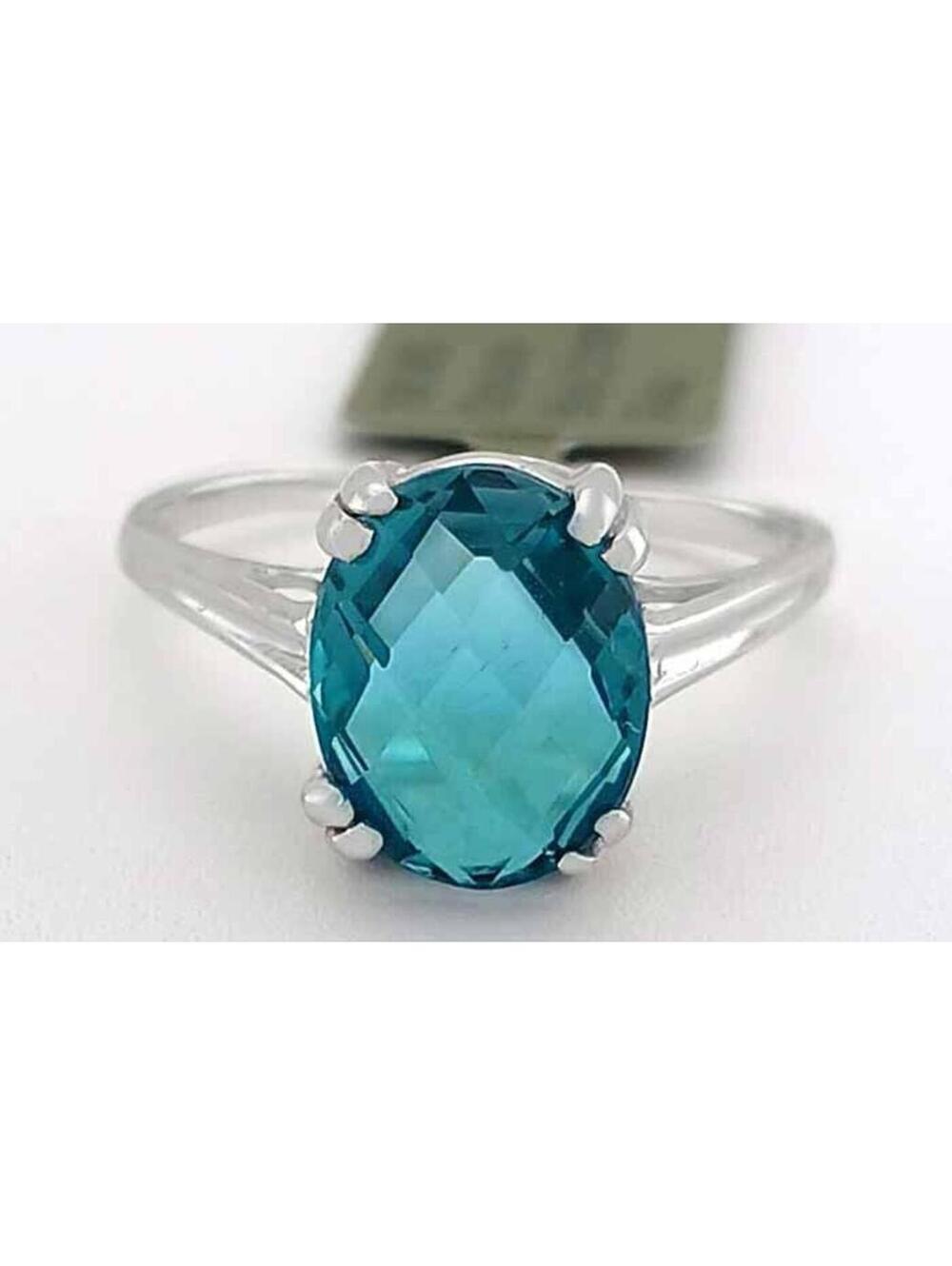 GENUINE 3.40 Cts BLUE ZIRCON RING 10k WHITE GOLD - Free Certificate Appraisal